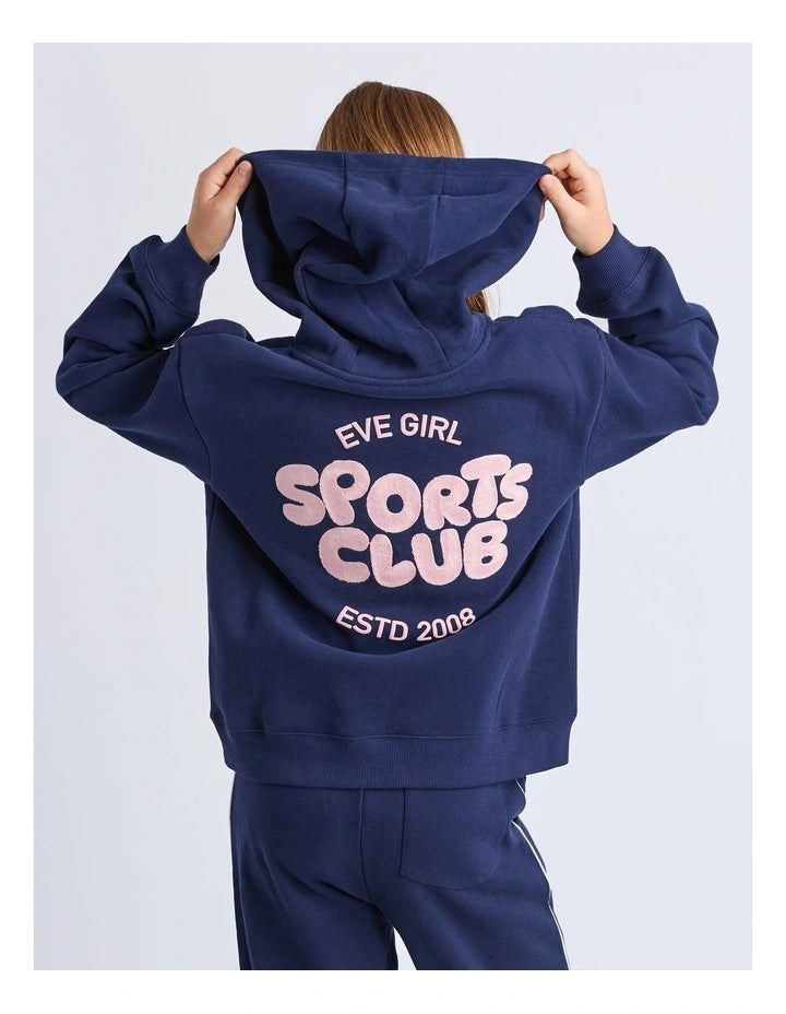 Eve Girl Sports Club Hoodie in Navy