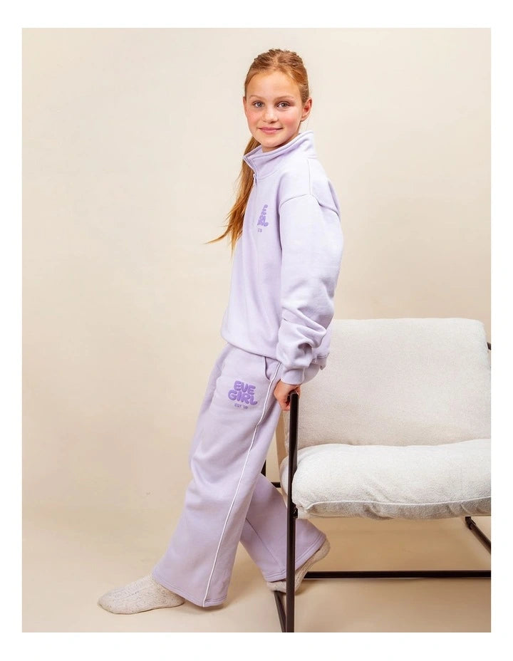 Eve Girl Sports Club Flare Track Pant in Lavender