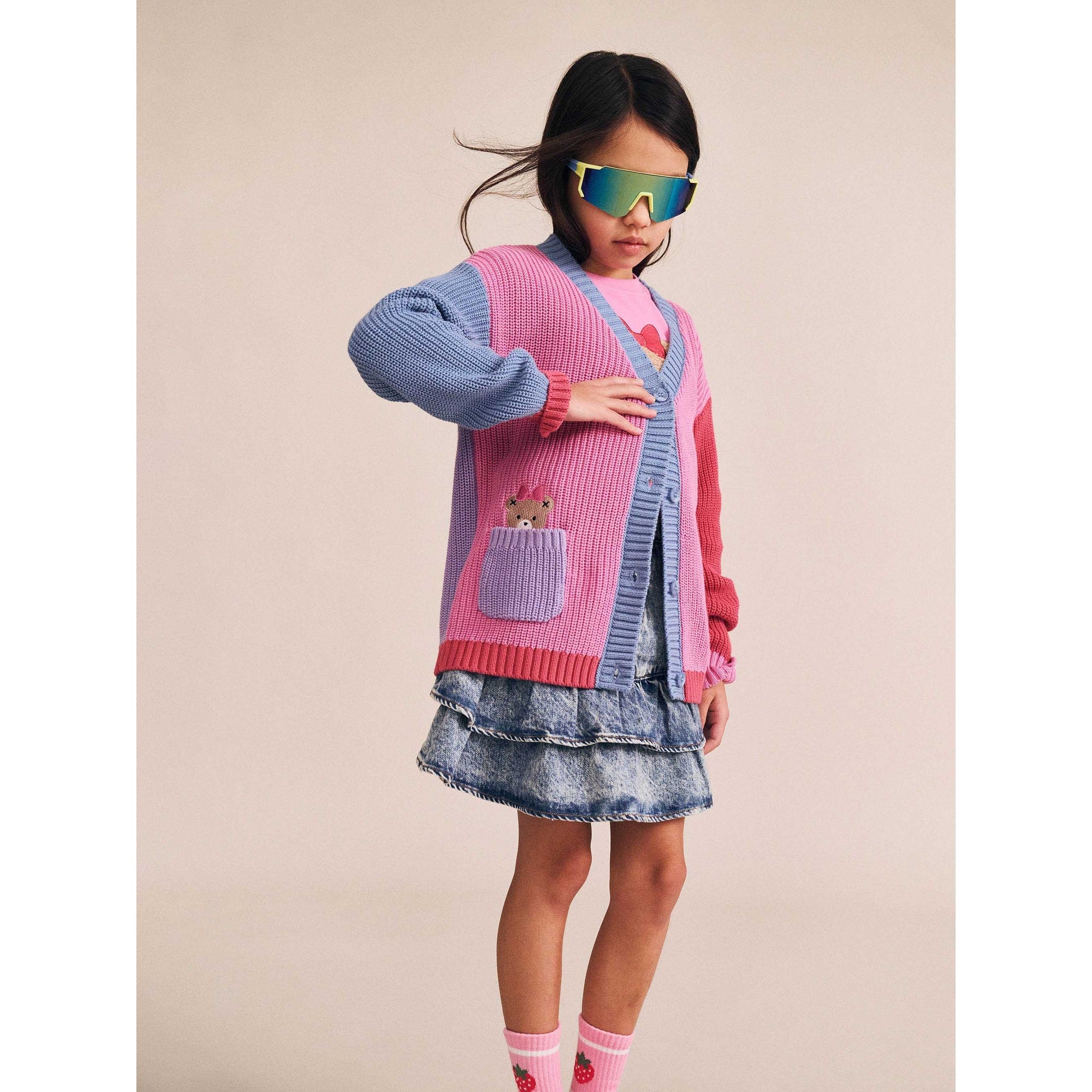 Huxbaby colour block Huxette cardi