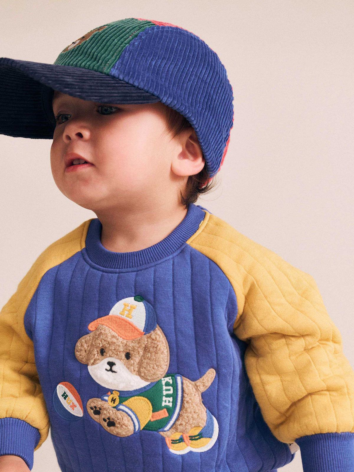 Huxbaby basketball doggy quilted sweatshirt