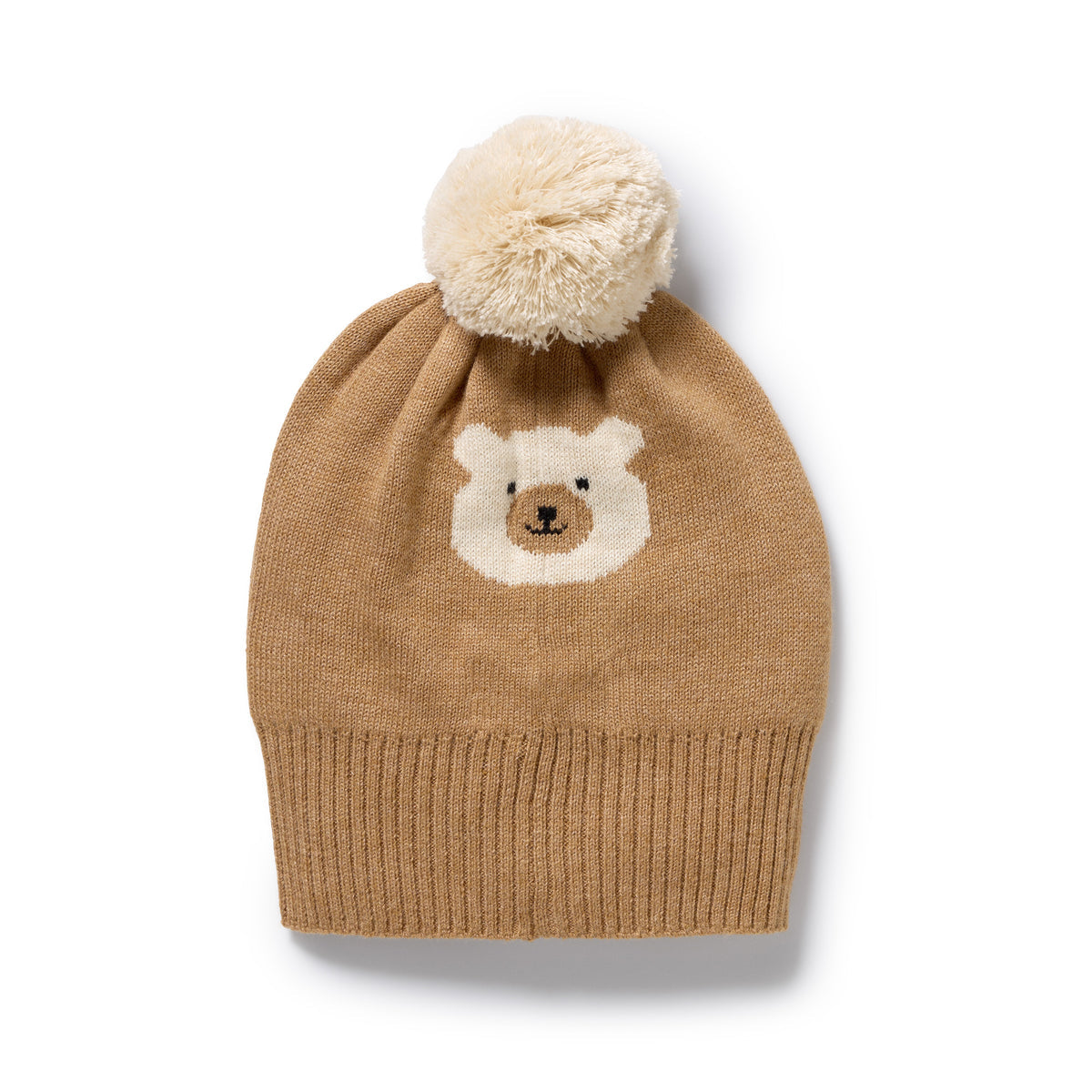 Wilson & Frenchy Beary Cute Organic Knitted Jacquard Hat Brown