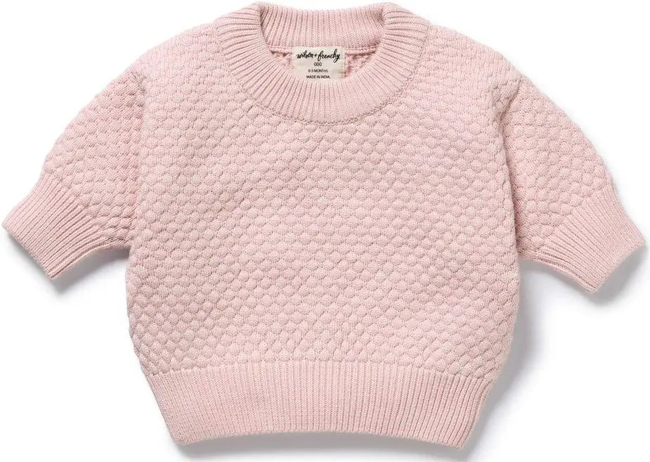 Wilson & Frenchy organic knitted bubble jumper in marshmellow