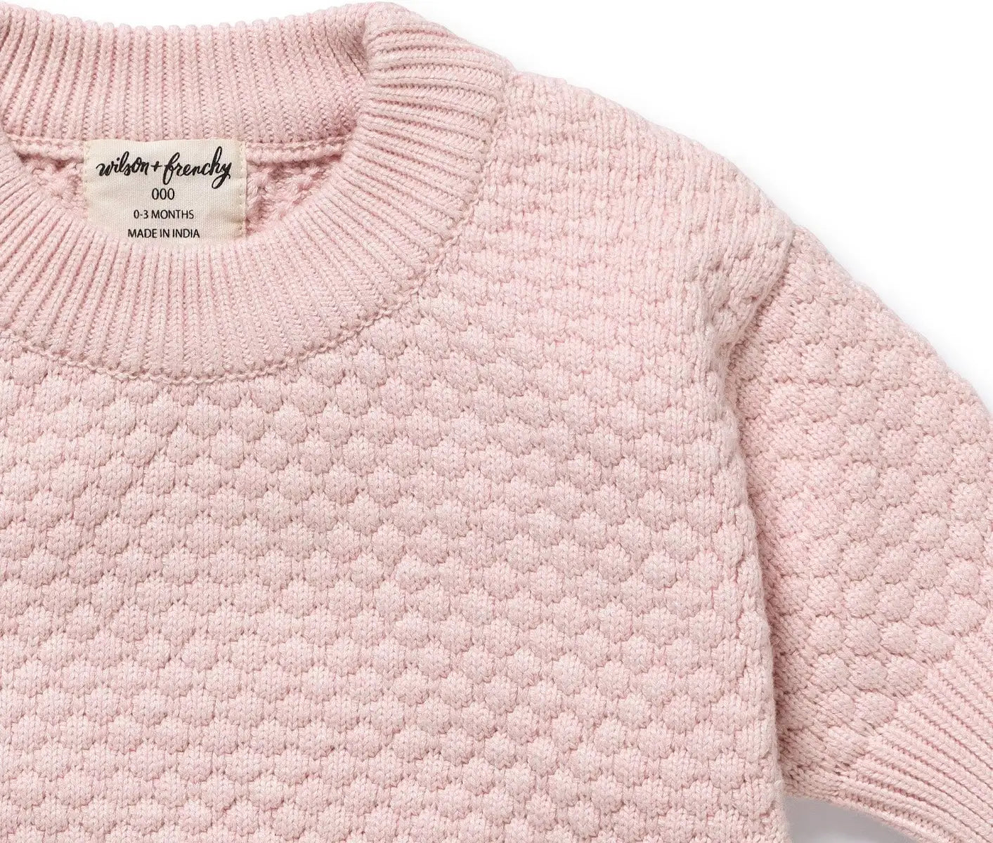 Wilson & Frenchy organic knitted bubble jumper in marshmellow