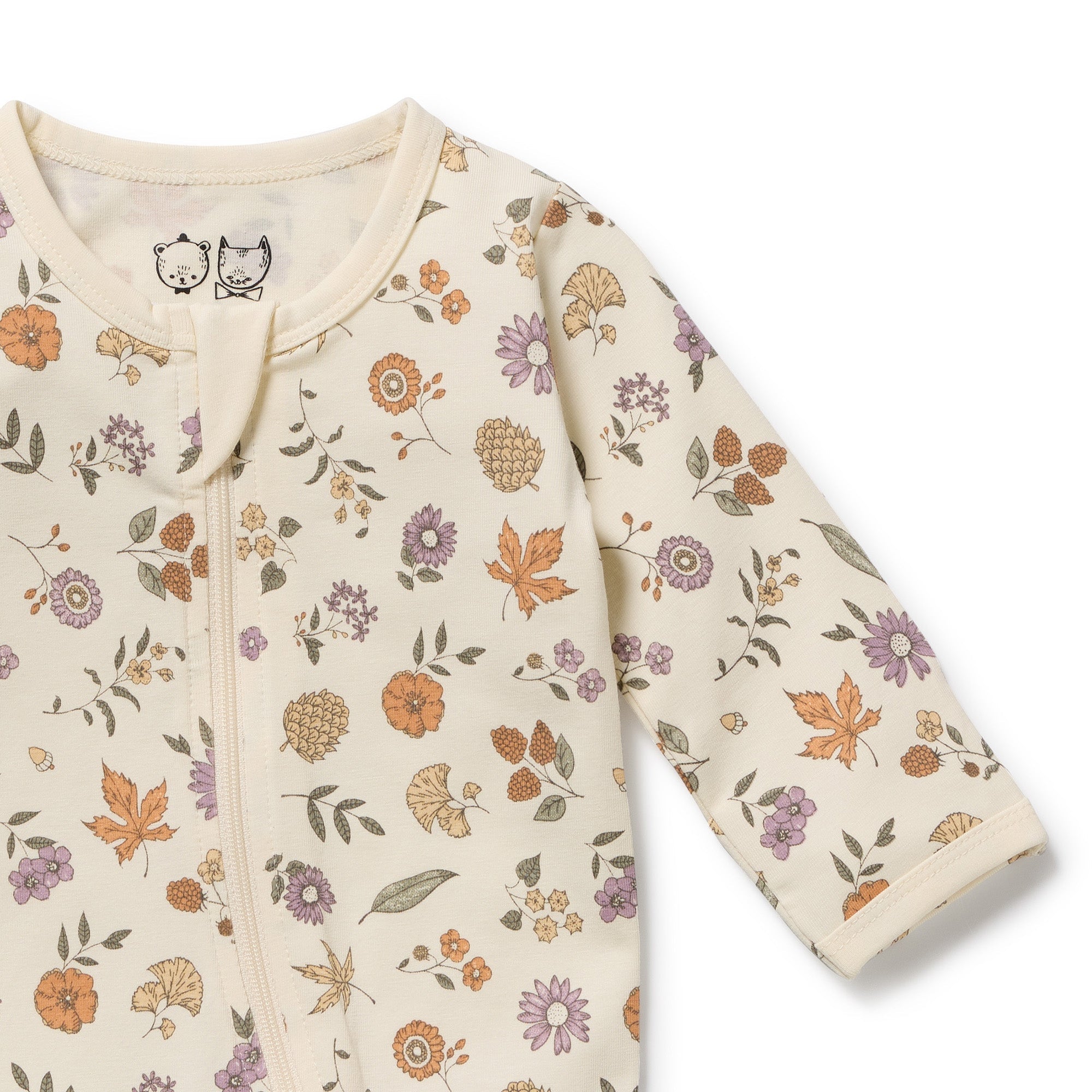 Wilson & Frenchy Organic Zipsuit with Feet in Maple Glow