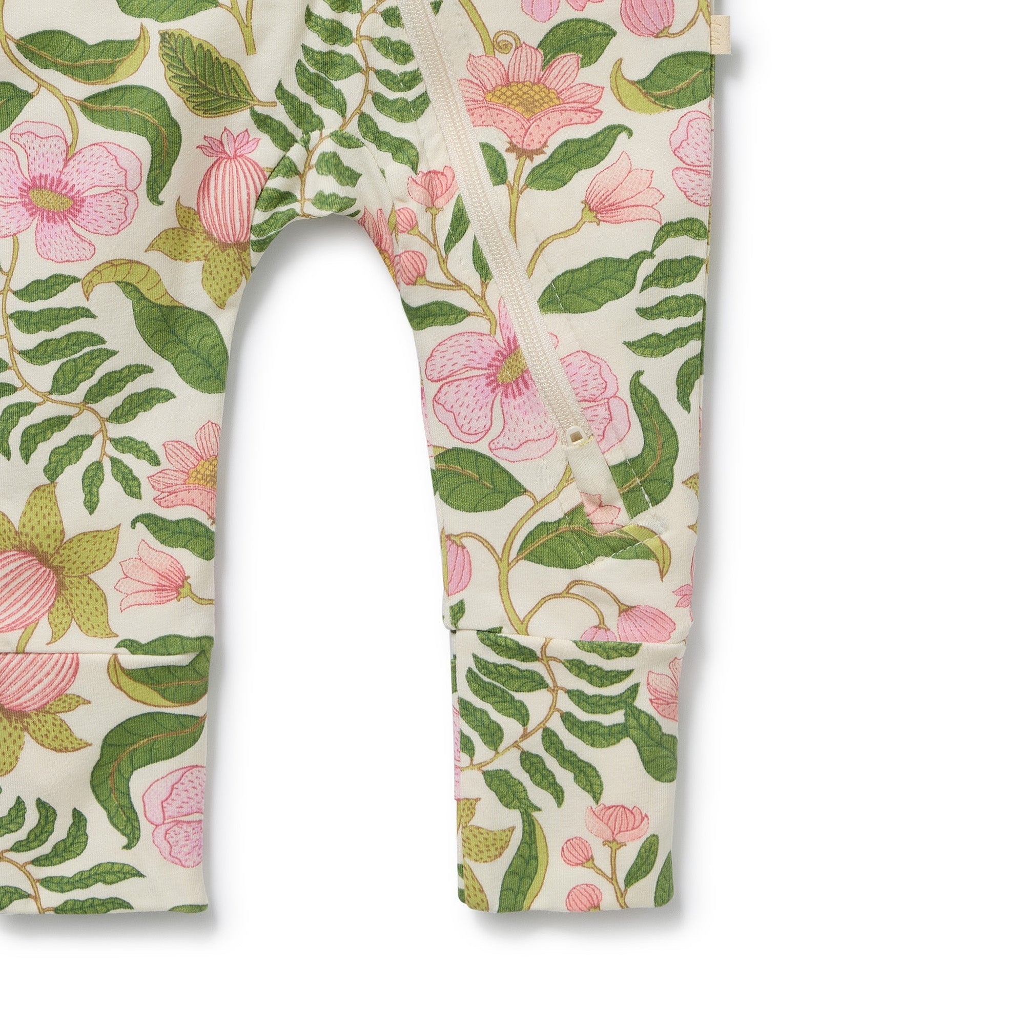 Wilson & Frenchy Organic Zipsuit with Feet in Ma Fleur