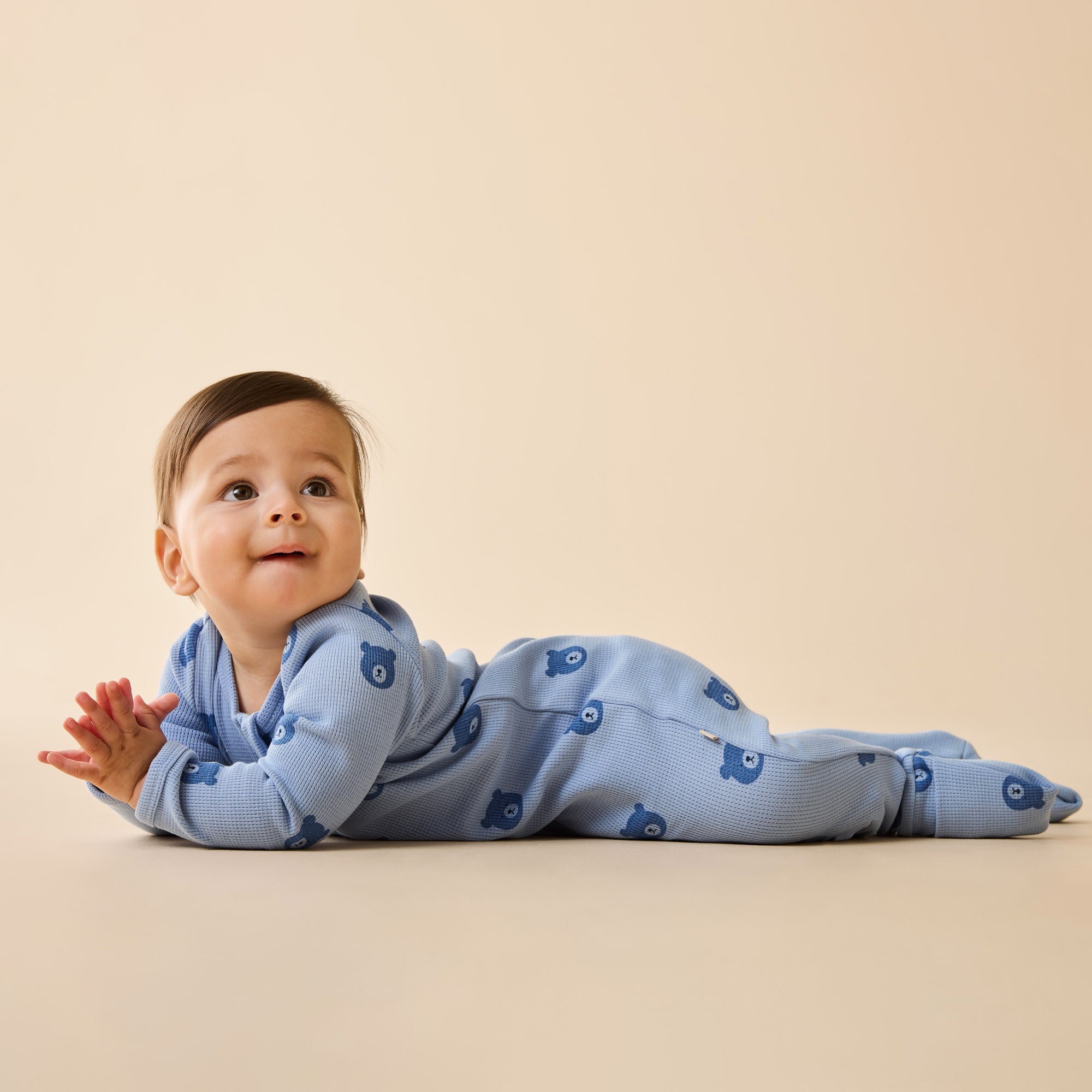 Wilson & Frenchy Organic Zipsuit with Feet in Beary Cute Waffle