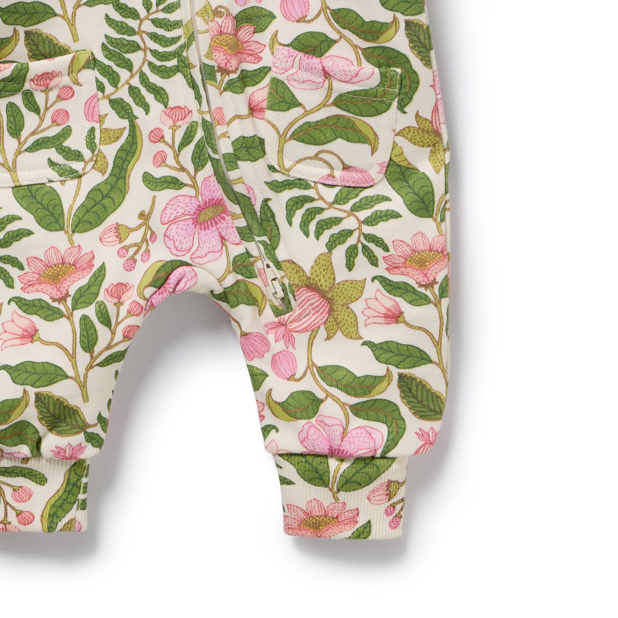 Wilson & Frenchy Organic terry growsuit in ma fleur