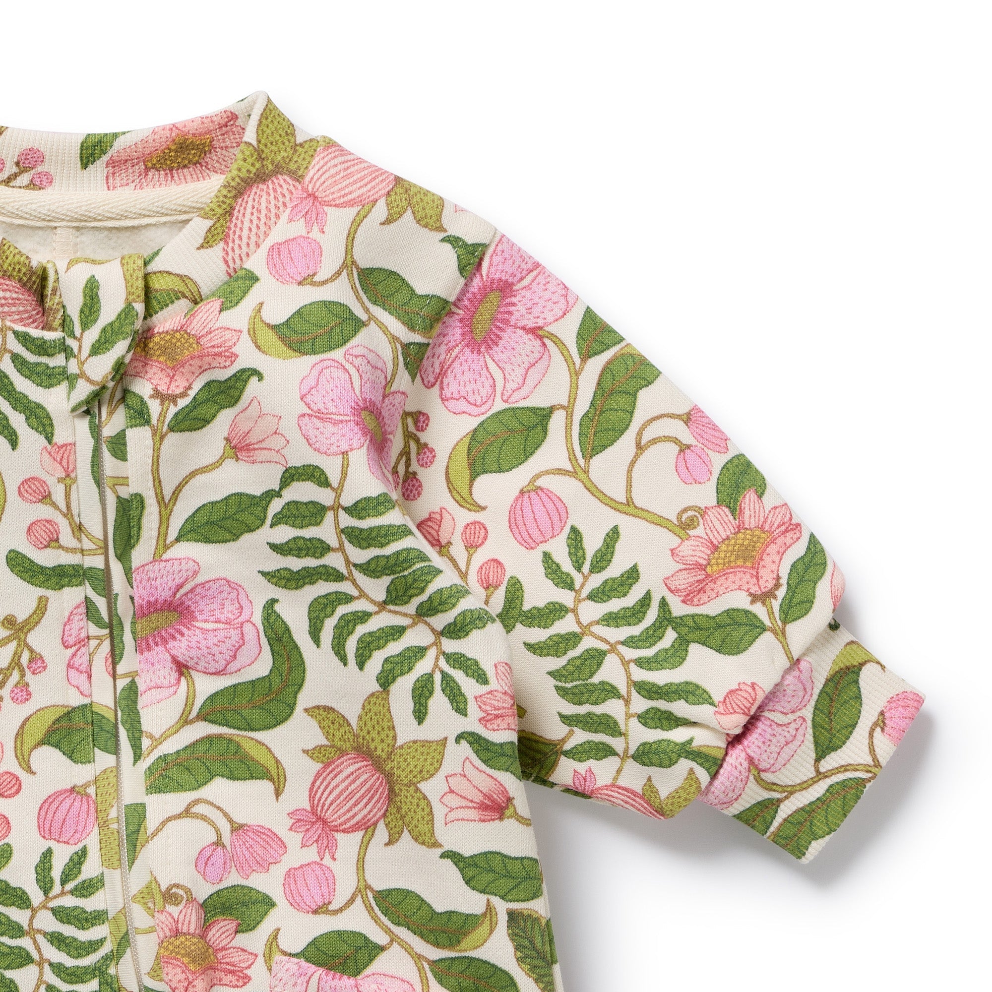 Wilson & Frenchy Organic terry growsuit in ma fleur