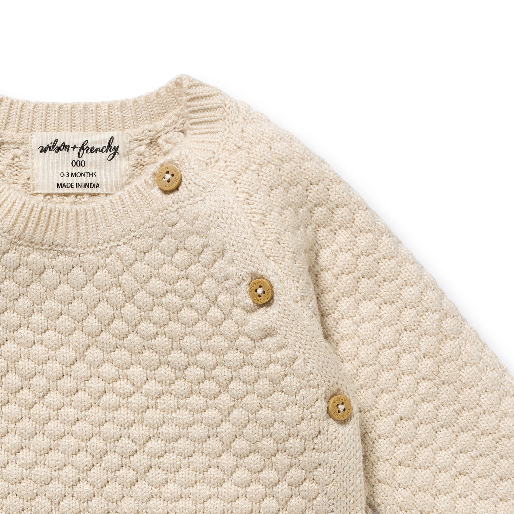 Wilson & Frenchy organic knitted kimono cardigan in cream