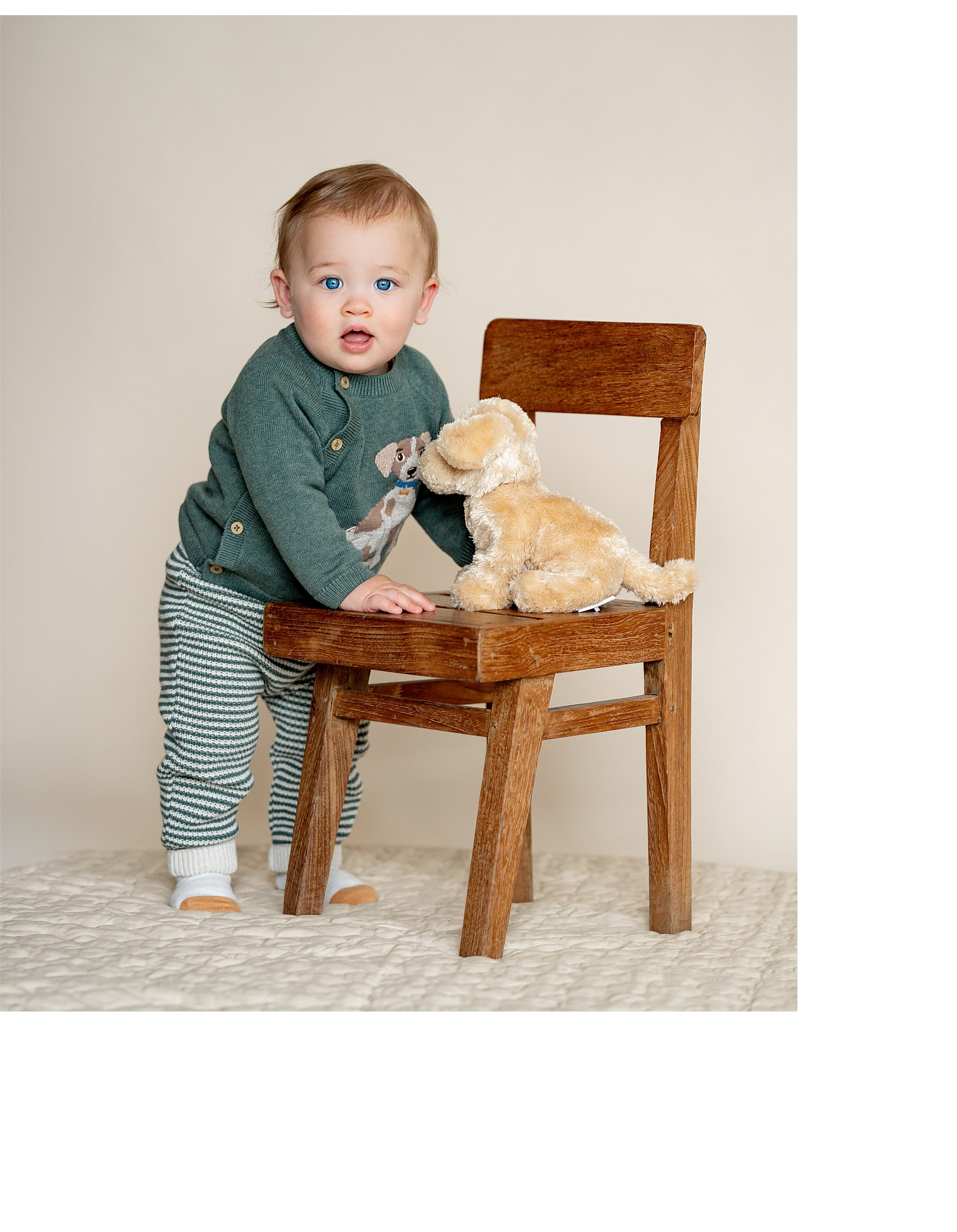 BEBE OTTO STRIPE ORGANIC KNITTED LEGGINGS