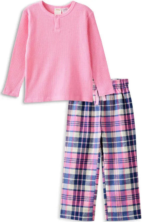 Milky Chester Check Long Sleeve Pyjamas in Marshmellow