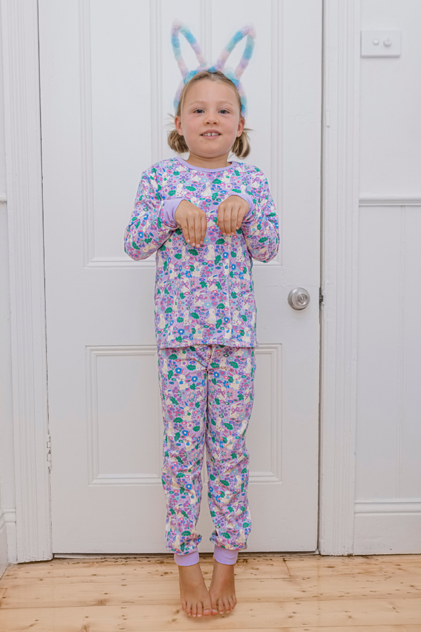 Milky Bunny Long Sleeve Pyjamas in Bunny & the Blossoms