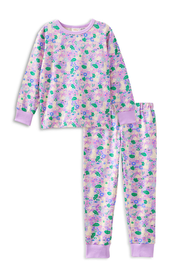 Milky Bunny Long Sleeve Pyjamas in Bunny & the Blossoms