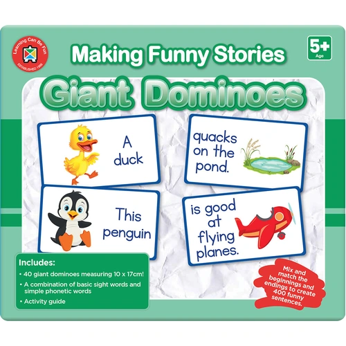 Learning can be fun - making funny stories giant dominoes