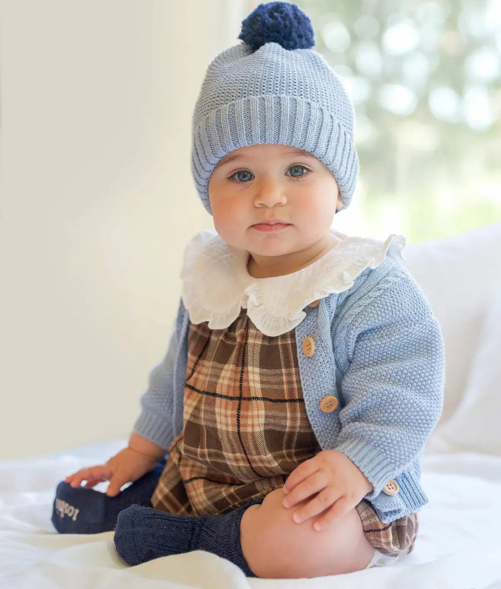 Organic beanie bobby bluebell in blue