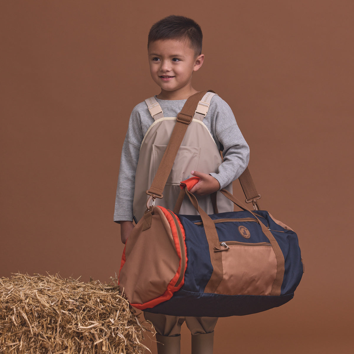 Crywolf packable duffel in ash colourblock