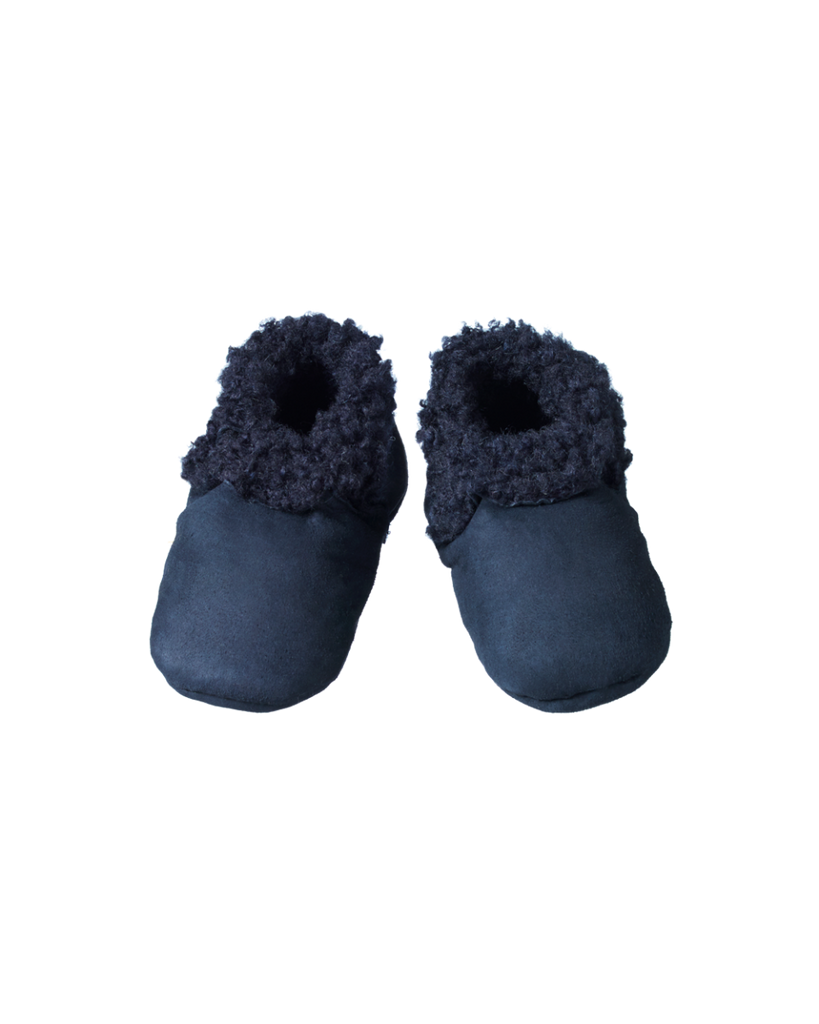 Nature Baby Lambskin Booties in Navy