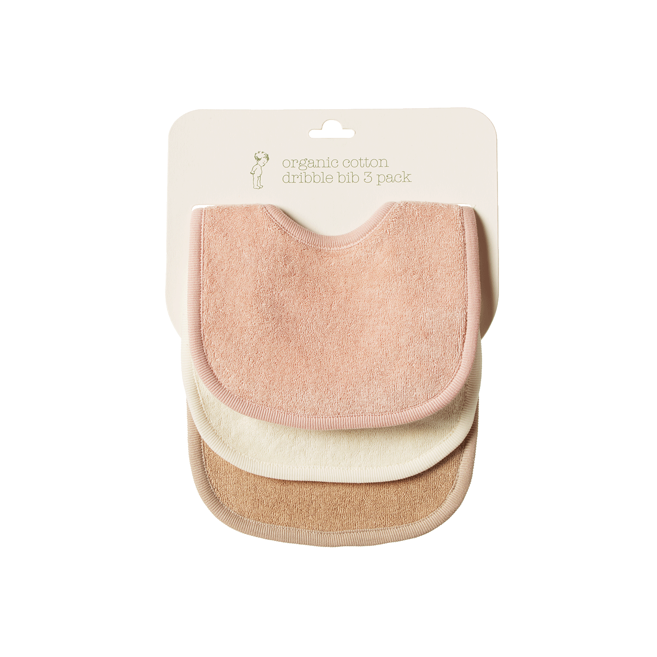 Nature Baby Rose Dust/Natural/Nougat Dribble Bibs 3pk