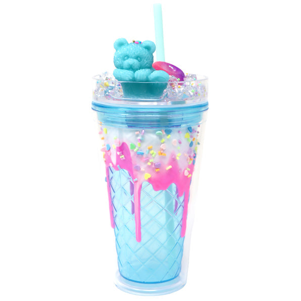 Pink Poppy Drinking Cup with straw 8 colour combinations