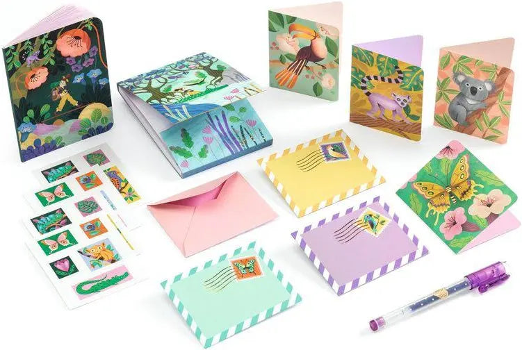 Djeco Marie stationery case garden themed