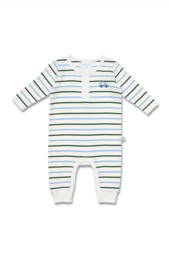 Marquise Stripe Growsuit Green/Blue