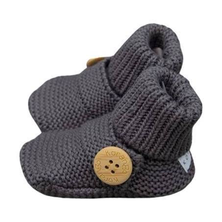 Korango Knitted Booties in charcoal Grey