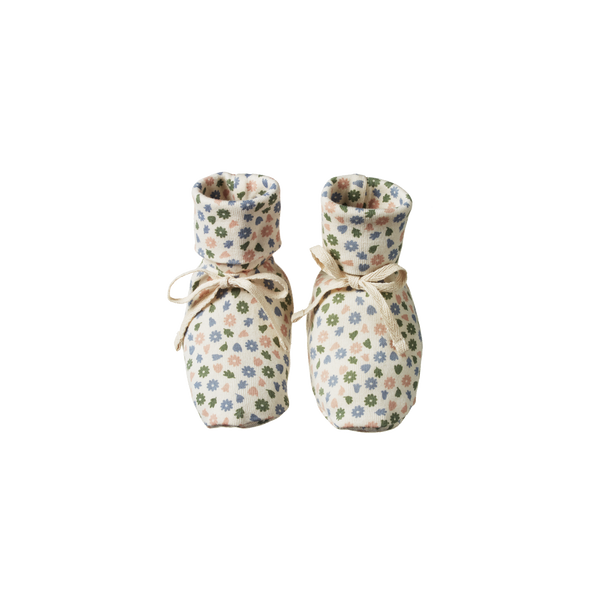 Nature baby chamomile print  booties