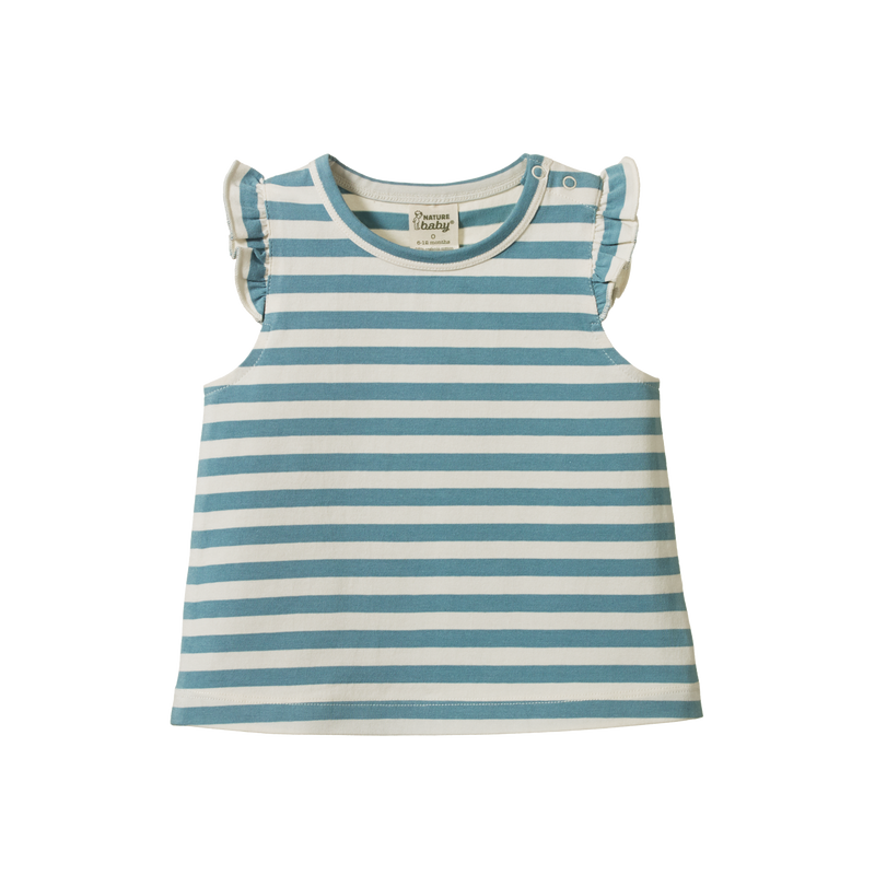 Nature Baby Fleur Tee Mineral Sea Stripe