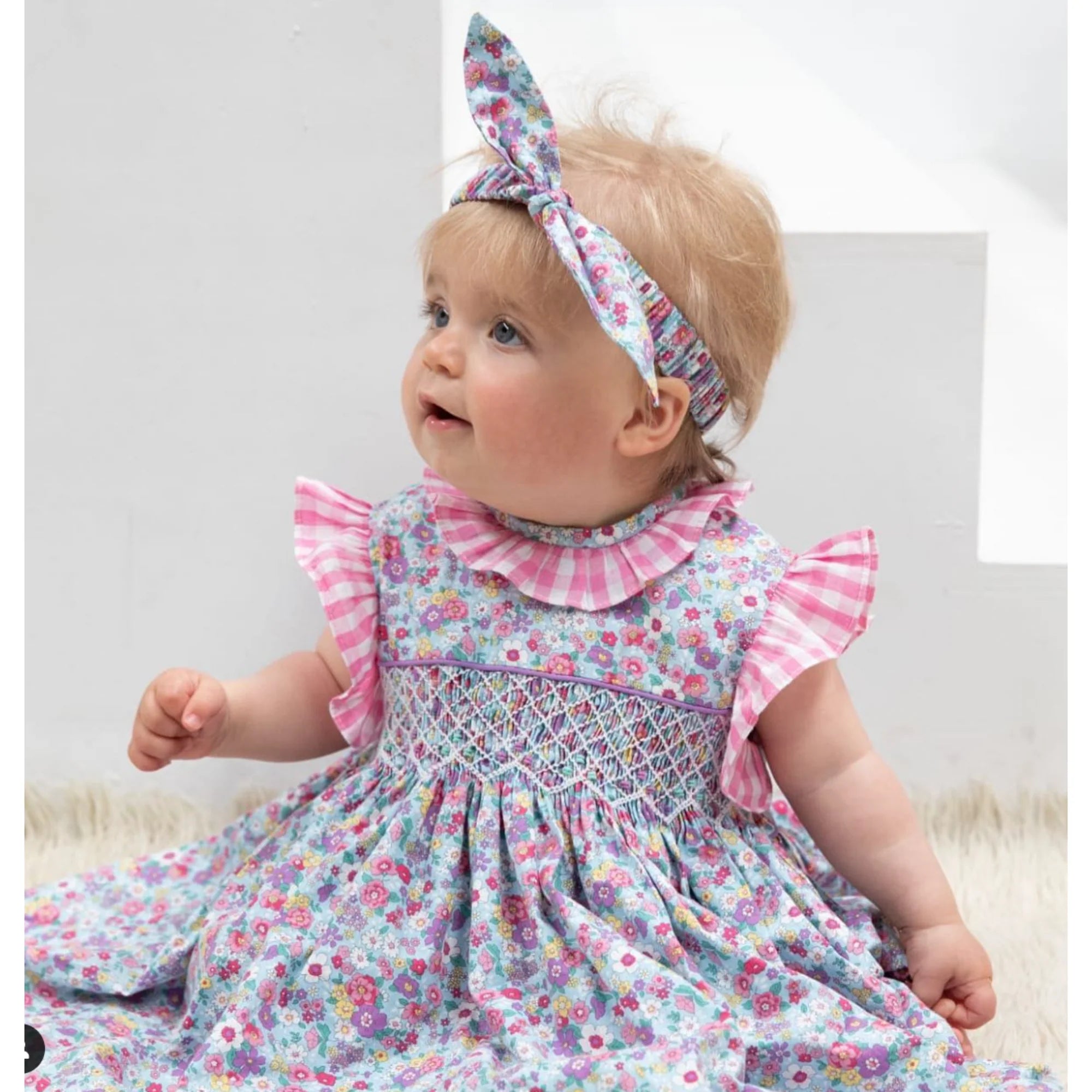 Smox Rox Meg smocked dress in Pink