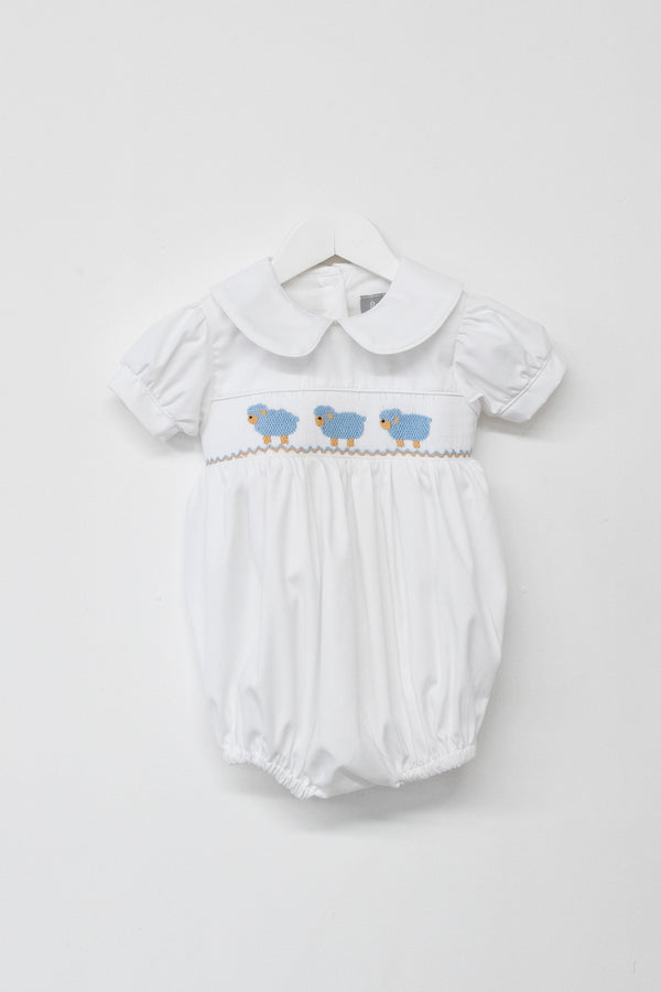 Smox Rox Lamb Smocked romper in White