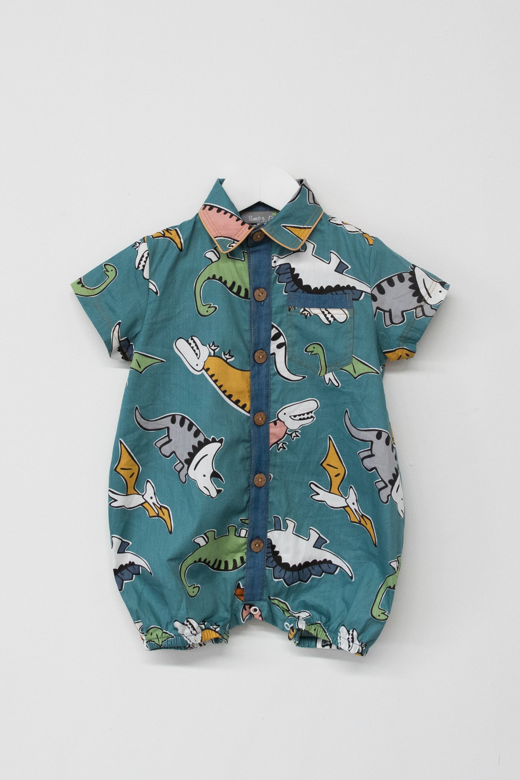 Smox Rox Rex romper in green