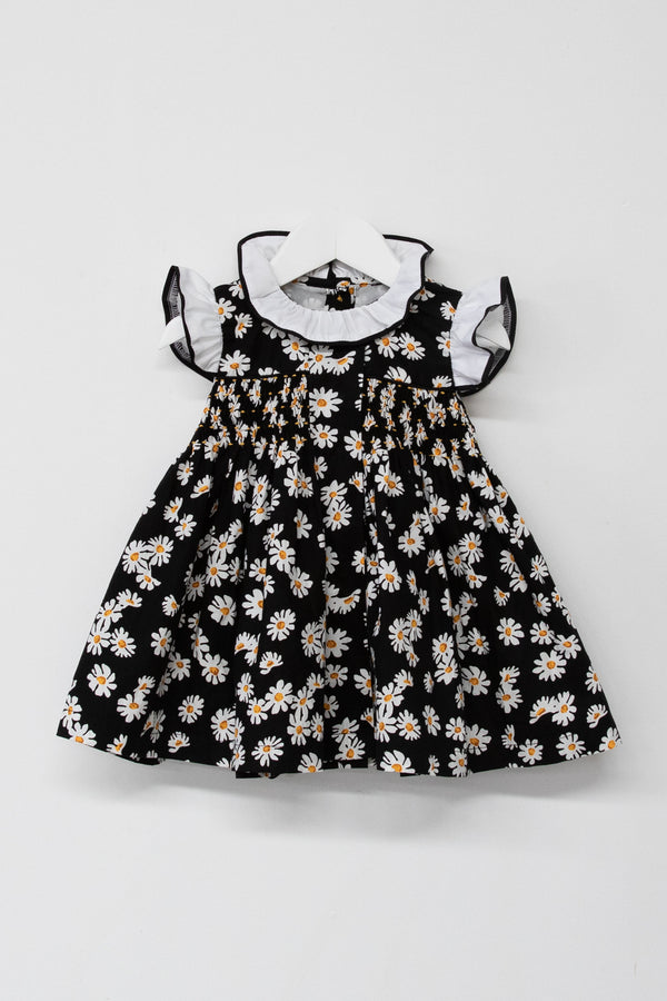 Smox Rox Stella smocked dress in black and white