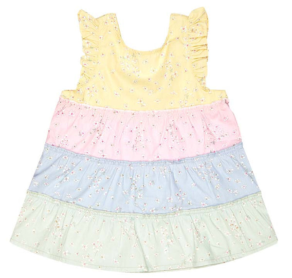 Toshi Nina baby tiered dress in multi colours