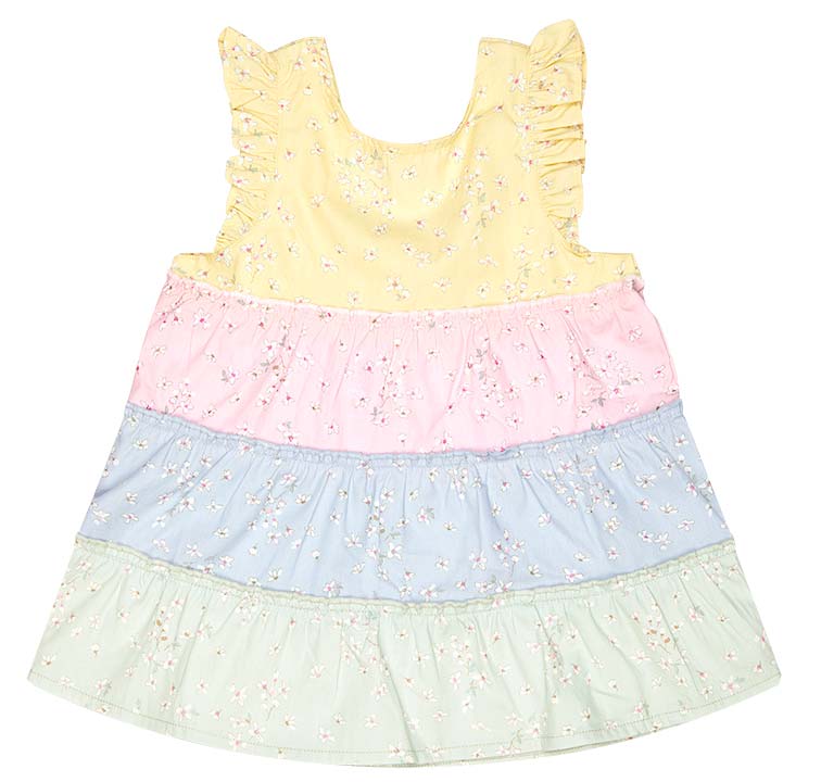 Toshi Nina baby tiered dress in multi colours