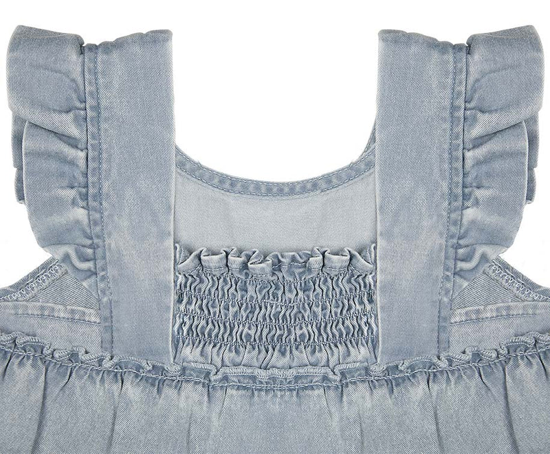 Toshi Baby Tiered Dress Indiana Chambray in Blue