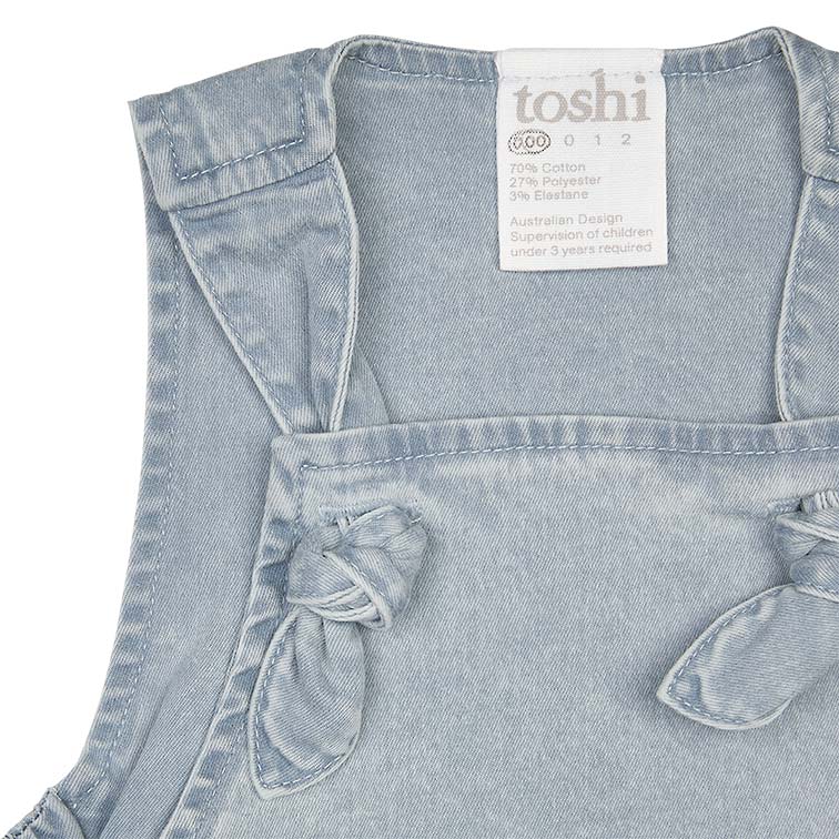 Toshi baby romper Indiana denim in blue