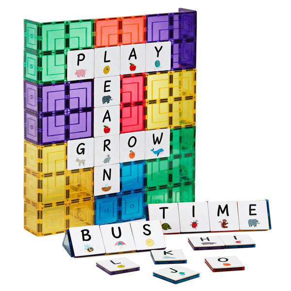 Learn & Grow Toys Magnetic tile topper alphabet upper case pack 40 pc