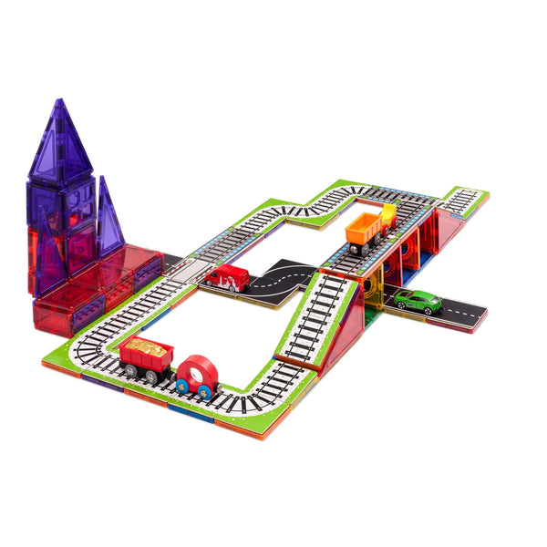 Learn & Grow Toys  Magnetic tile toppers train track pack 36pc