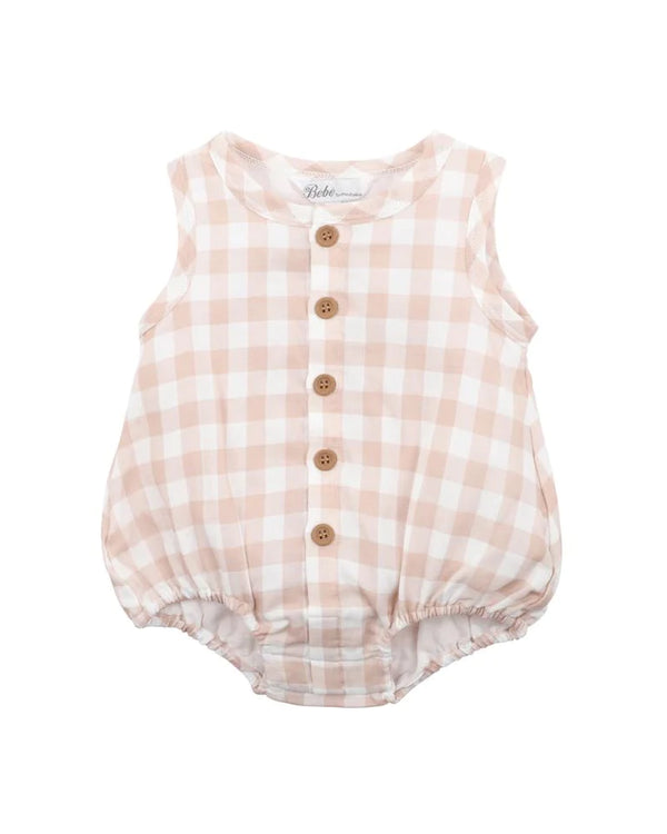 Bebe Quinn check bodysuit in brown