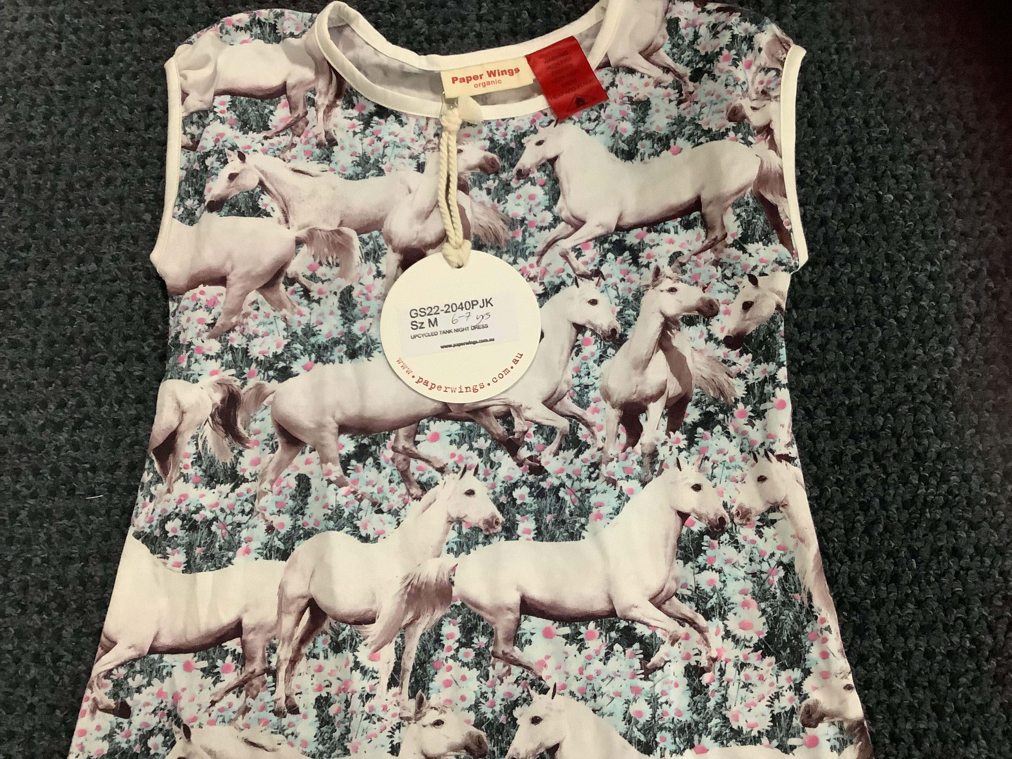 Paper Wings up cycled tank night dress field of dreams