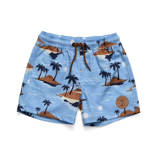 Crywolf board shorts lost island in blue