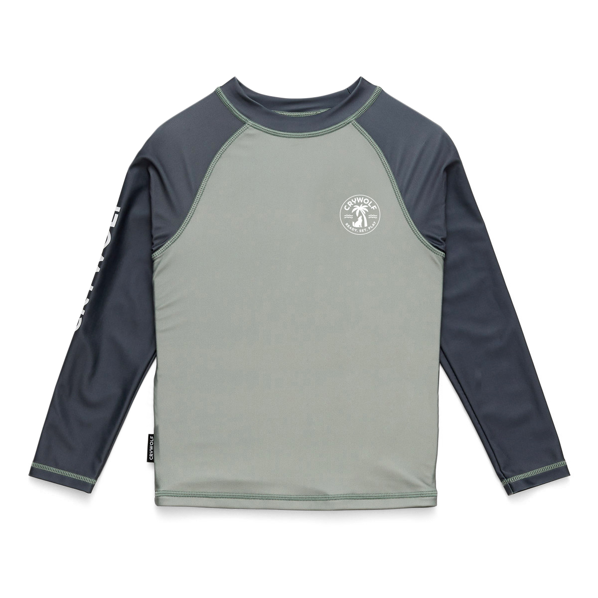 Crywolf rash vest in sage combo