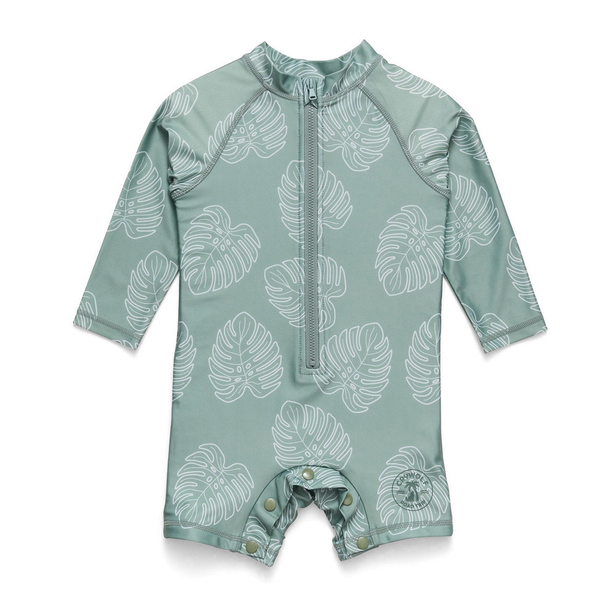 Crywolf rash suit Jade monstera in green