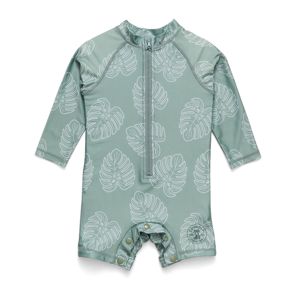 Crywolf rash suit Jade monstera in green