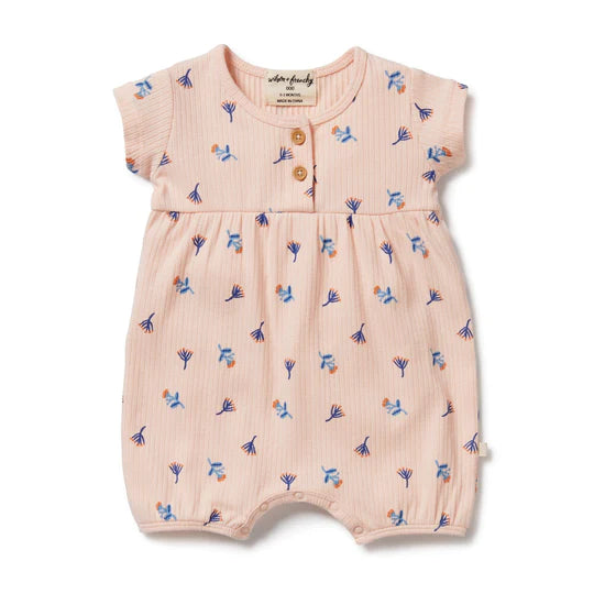 Wilson & Frenchy Organic Rib Playsuit Little Flower