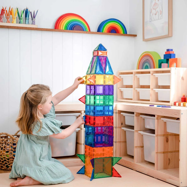 Connetix Magnetic Tiles 102 Pc Rainbow Creative Pack