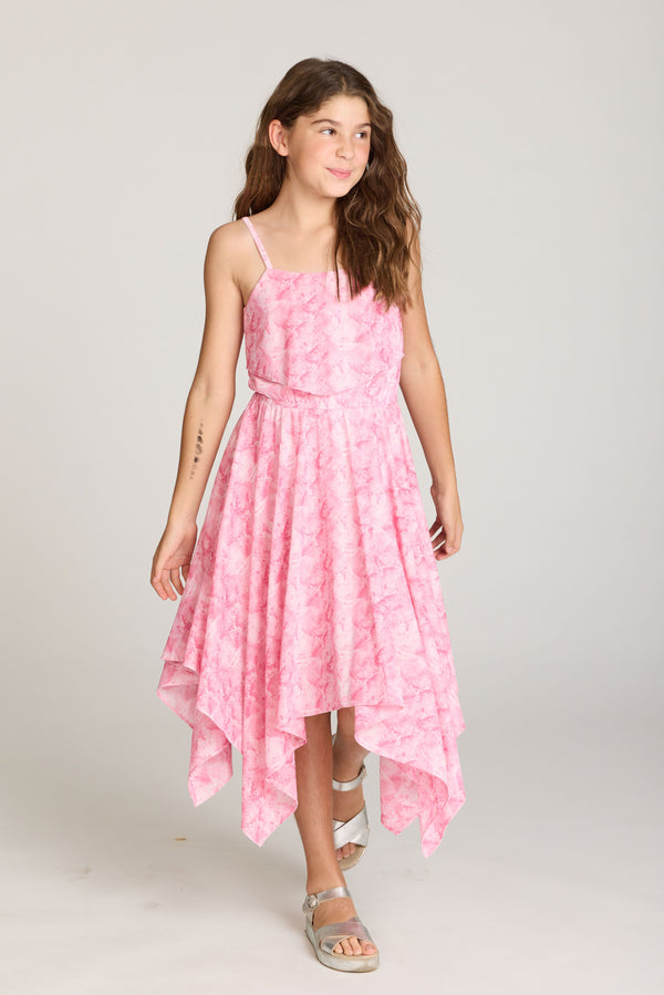 Honey & Beau teens forever dress in pink and white
