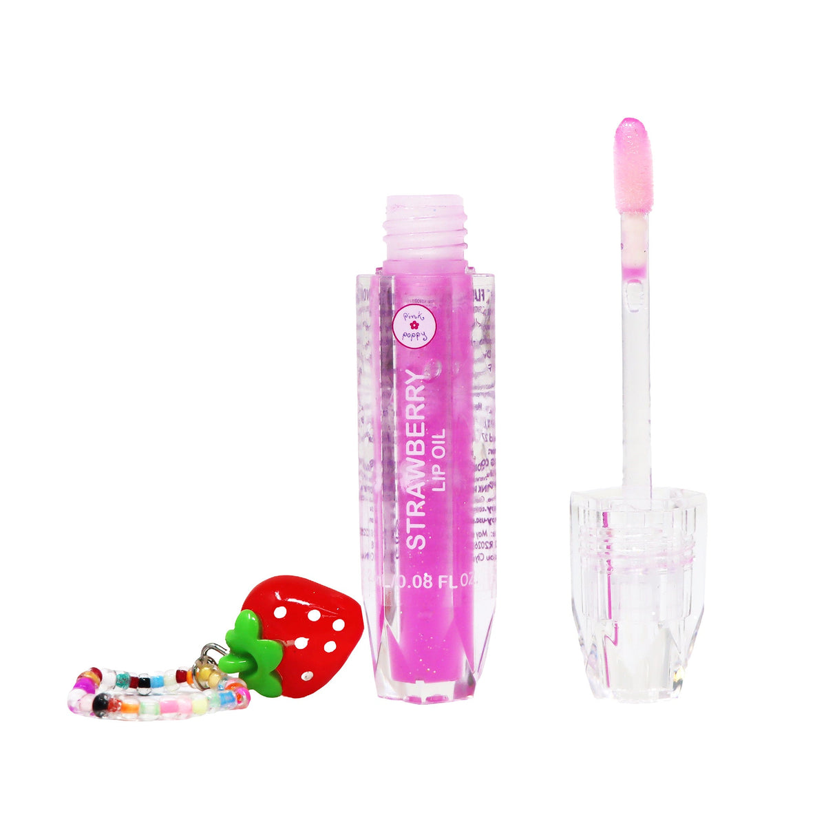 Pink Poppy Scented Lip Oil with Ring