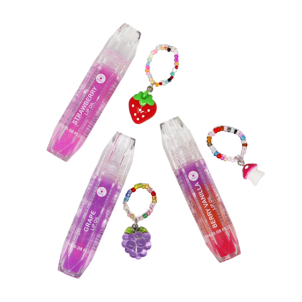 Pink Poppy Scented Lip Oil with Ring