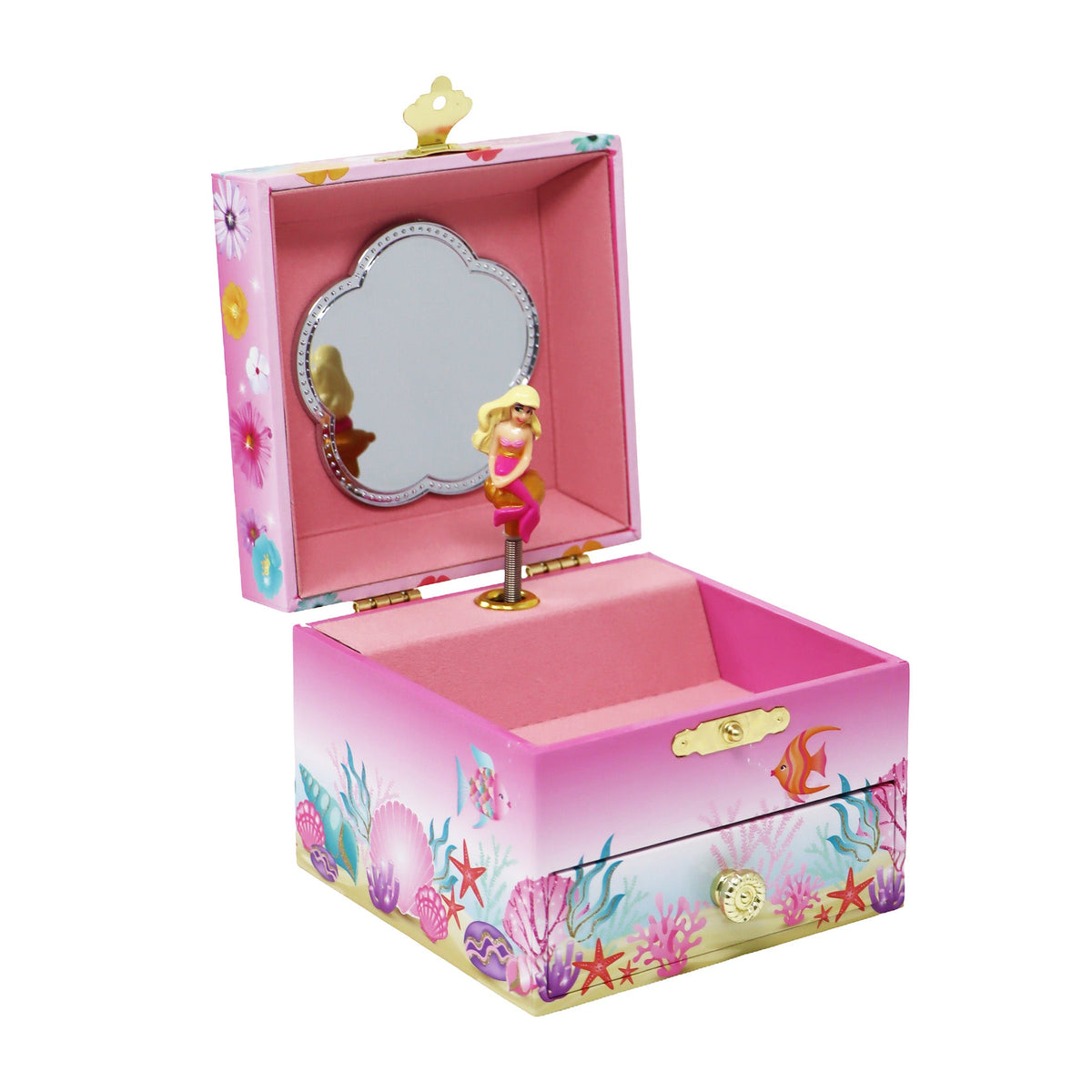 Pink Poppy Mermaid Small Musical Jewellery Box